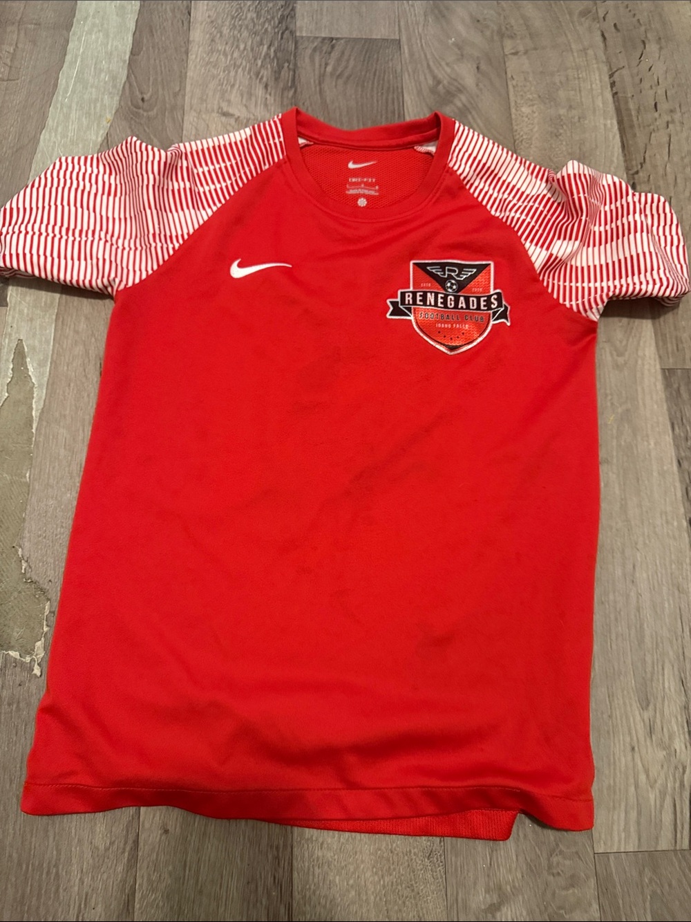 Nike Red Kids' Renegades Short-Sleeve Soccer Jersey with White Accents